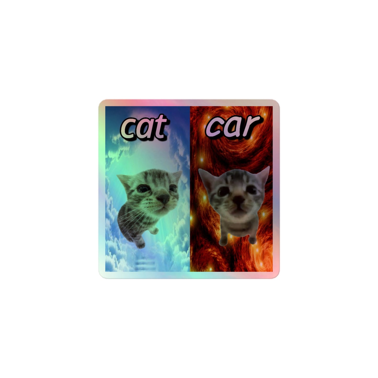 Cat vs Car Cringey Sticker