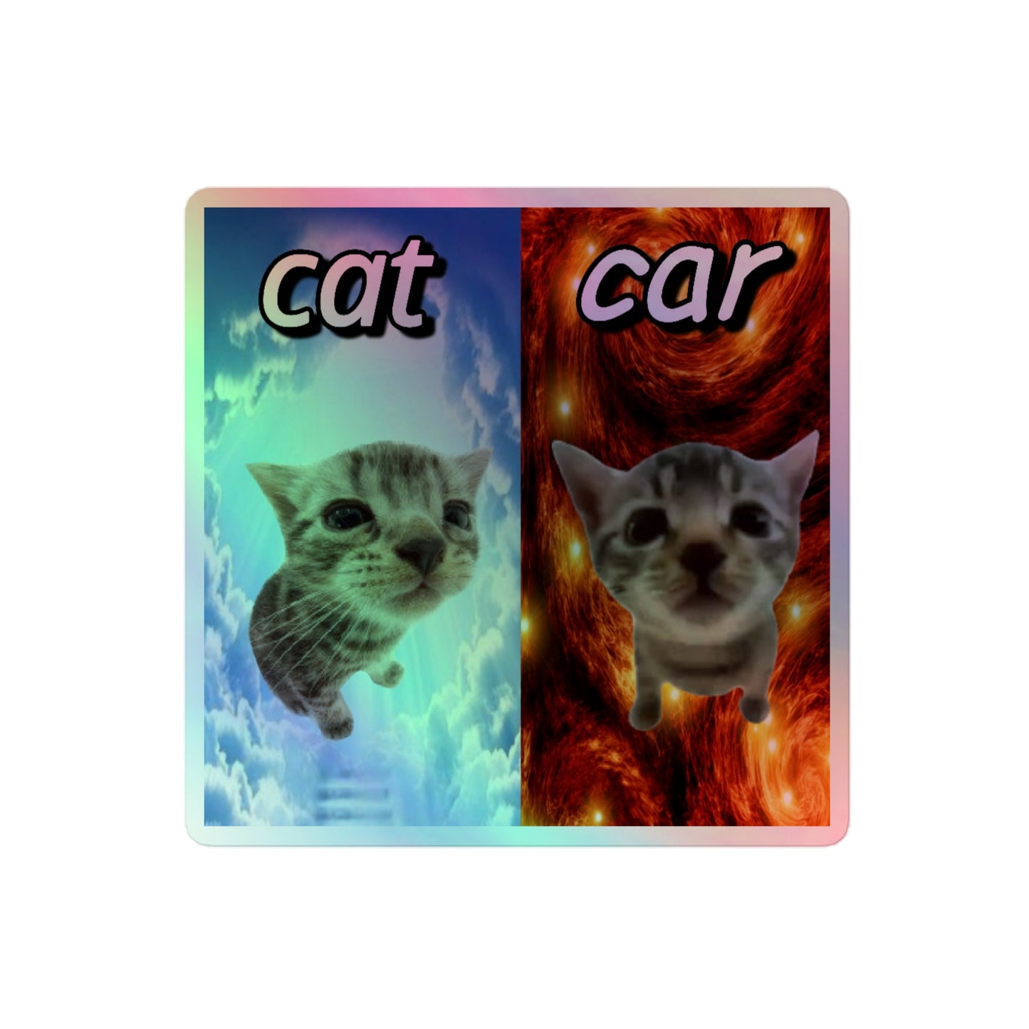 Cat vs Car Cringey Sticker