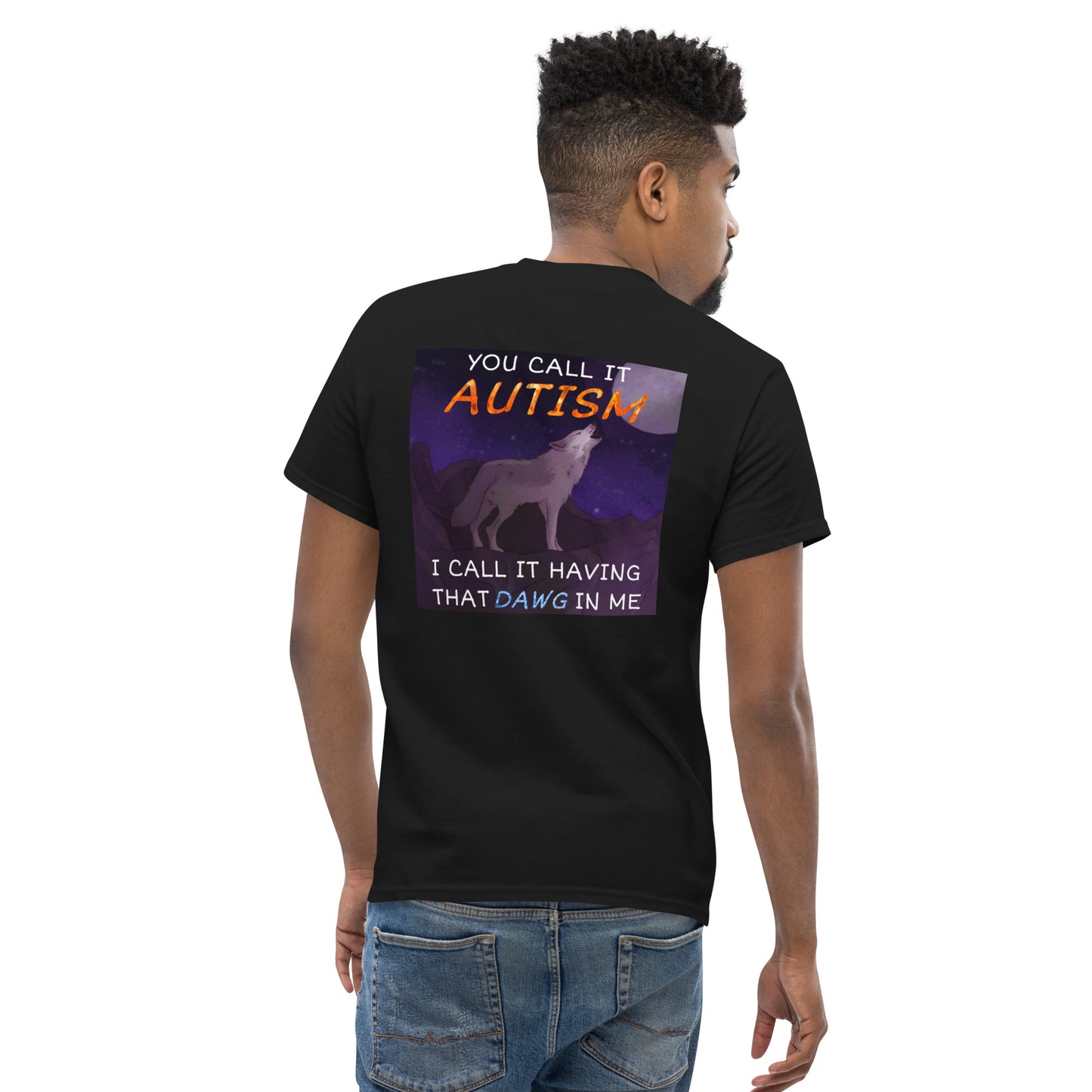 Autism Dawg Back Print Cringey Tee