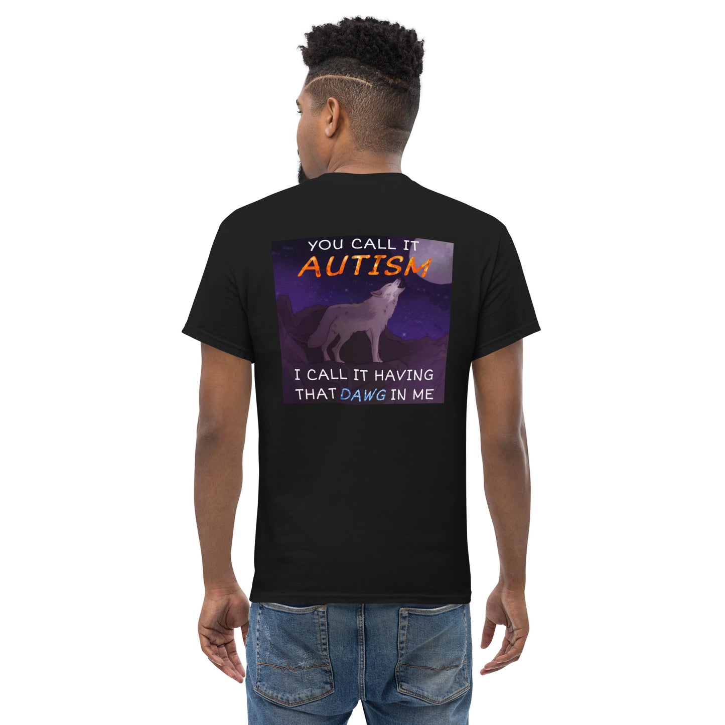Autism Dawg Back Print Cringey Tee