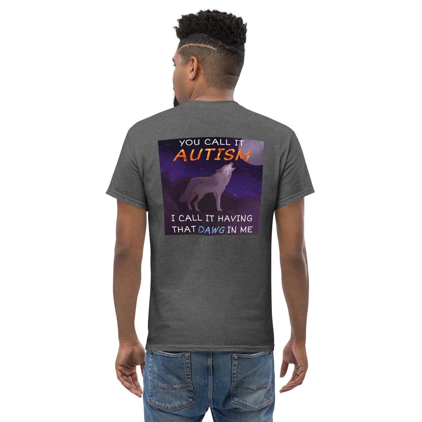 Autism Dawg Back Print Cringey Tee