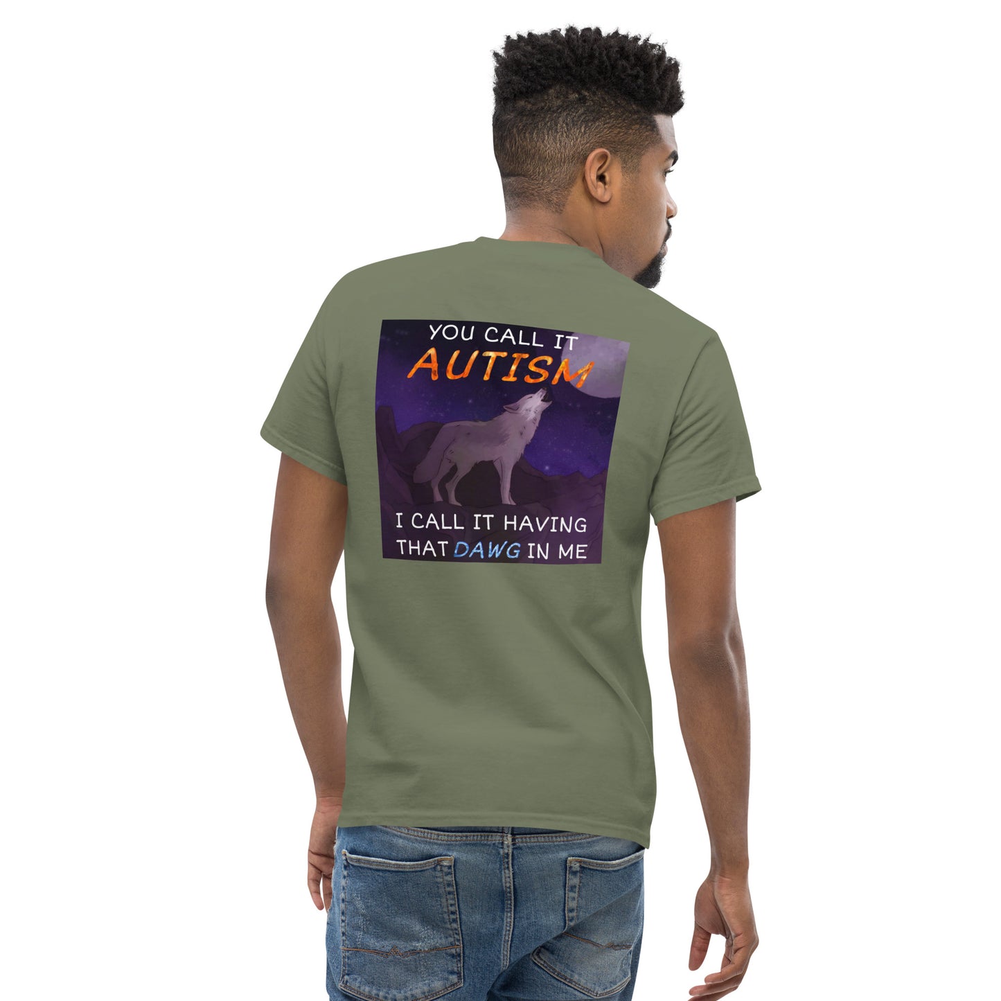 Autism Dawg Back Print Cringey Tee