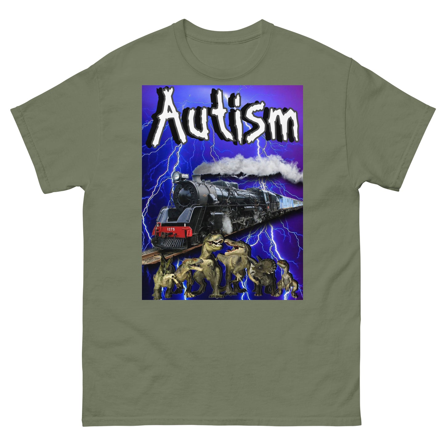 Autism Train & Dino Cringey Tee