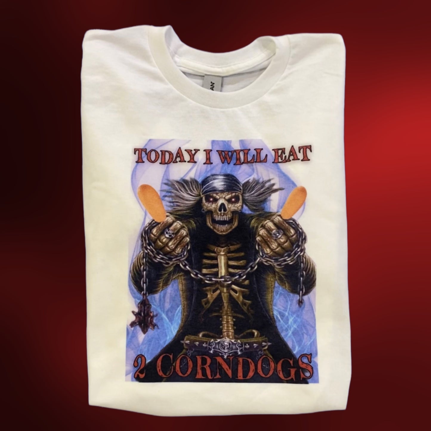 2 CORNDOGS Skeleton Cringey Tee