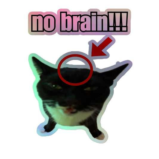 No Brain!!! Holographic Sticker