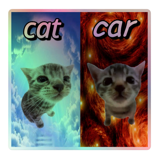 Cat vs Car Cringey Sticker