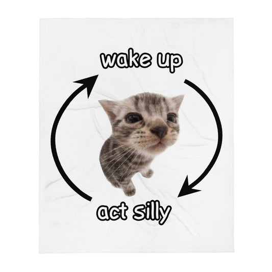 Wake Up Act Silly Throw Blanket